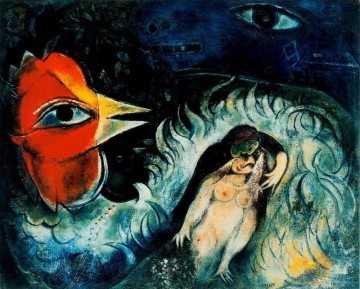  contemporary - The rooster in love contemporary Marc Chagall